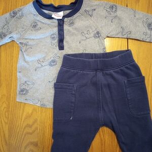 Hanna Andersson Gray and Blue Kids Matching Set